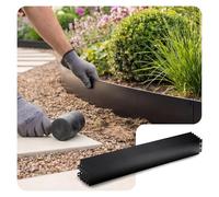 VOUNOT® Bordure de Jardin Gazon en Métal 35M Bordure de Séparation Résistante Clôture Flexible de Pelouse Epaisseur 0.7mm 100x13cm Lot de 35pcs pour Jardin Plantes Potager Noir