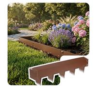 VOUNOT® Bordure de Jardin Gazon en Métal Galvanisé 10M Bordure de Séparation Résistante Epaisseur 1.5mm 106x18cm Lot de 10pcs Clôture Flexible de Pelouse pour Jardin Plantes Potager Marron