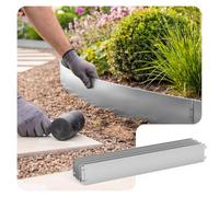 VOUNOT® Bordure de Jardin Gazon en Métal Galvanisé 30M Bordure de Séparation Résistante Clôture Flexible de Pelouse Epaisseur 0.7mm 100x13cm Lot de 30pcs pour Jardin Plantes Potager