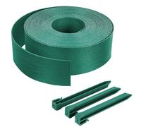 VOUNOT® Bordure de Jardin en PE 20 mètres avec 12 Piquets d’ancrage Bordure de Gazon Flexible Bordurette de Pelouse Aspect Naturel Hauteur 8cm Epaisseur 4mm Vert