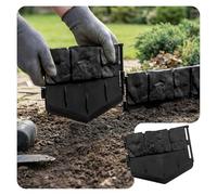 VOUNOT® Bordure de Jardin Imitation Pierre 5.35m Ultra Résistant sans Tranchées à Creuser Clôture Gazon Décorative Facile à Installer pour Allée Pelouse Parterre Lot de 35pcs Noir