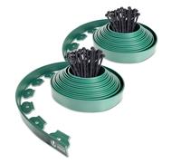 VOUNOT Bordure de jardin plastique flexible 20m avec piquets vert