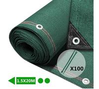 VOUNOT® Brise vue occultant en HDPE 230g/m² 1.5x20m avec attaches de fixation vert