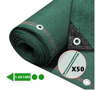 vounot® Brise Vue Occultant en HDPE 230g/m² avec Attaches et Clips de Fixation Protection Rayons UV Résistant aux Déchirures et au Vent Protection pour Jardin Balcon 1.8x10m Vert