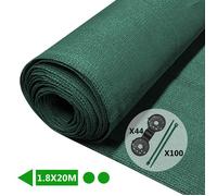 VOUNOT® Brise vue occultant en HDPE 90g/m² 1.8x20m avec attaches de fixation vert