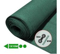 vounot® Brise Vue Occultant en HDPE 90g/m² avec Attaches et Clips de Fixation Protection Rayons UV Résistant aux Déchirures et au Vent Protection pour Jardin Balcon 1x10m Vert
