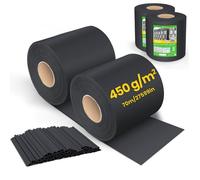 VOUNOT® Brise vue occultant PVC 450g/m2 19cm x 140m Noir