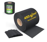 VOUNOT® Brise vue occultant PVC 450g/m2 19cm x 70m Noir