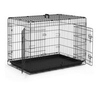 VOUNOT® Cage pour chien pliable - 107x70x78cm - 2 portes verrouillable et plateau amovible - cage de transport en métal