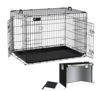 VOUNOT® Cage pour chien pliable avec housse de protection - 107x70x78cm - 2 portes verrouillable et plateau amovible