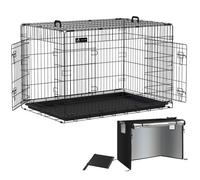 VOUNOT Cage pour chien pliable avec 2 portes verrouillable plateau amovible et housse de protection 122x75x81cm
