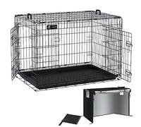 VOUNOT Cage pour chien pliable 2 portes verrouillables plateau amovible housse 107x70x78 cm Noir