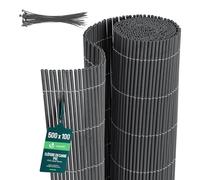 VOUNOT® Canisse Composite Ultra Renforcé Brise Vue Occultation en PVC Double Face avec Attaches de Fixation Clôture Résistante UV Intempéries pour Jardin Balcon Terrasse 100x500cm Anthracite