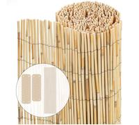 VOUNOT® Canisse en roseau renforcée Brise vue naturel avec attaches de fixation 140x600cm