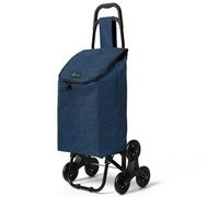 VOUNOT® Chariot de Course Pliable 2 en 1 Monte-Escalier Bleu Marine