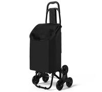 VOUNOT® Chariot de courses 2 en 1 pliable - caddie et diable - 6 roues monte escalier - noir