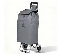 VOUNOT® Chariot de Courses 2 Roues Pliable Chariot de Marché 2 en 1 Caddie à roulettes Sac en Oxford avec Poche Zippée Montée d Escalier 59L Gris