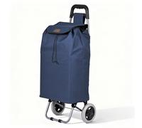 VOUNOT® Chariot de courses 2 en 1 pliable 59L - caddie et diable - sac en oxford avec poche zippée - 2 roues - bleu marine