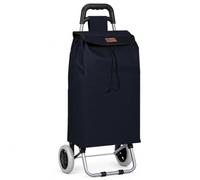 VOUNOT® Chariot de Courses 2 Roues Pliable Chariot de Marché 2 en 1 Caddie à roulettes Sac en Oxford avec Poche Zippée Montée d Escalier 59L Noir