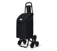 VOUNOT® Chariot de Courses 6 Roues avec Compartiment Imperméable Chariot Marché Pliable 2 en 1 Sac en Oxford Caddie à roulettes Chariot Montant Escalier Noir