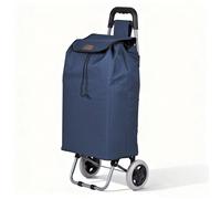 VOUNOT® Chariot de courses pliable 59L caddie-diable 2 en 1, Sac avec poche zippée, Roues en mousse silencieuses, Bleu marine