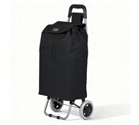 VOUNOT® Chariot de courses pliable 59L caddie-diable 2 en 1, Sac avec poche zippée, Roues en mousse silencieuses, Noir