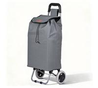 VOUNOT® Chariot de courses pliable 59L caddie-diable 2 en 1, Sac avec poche zippée, Roues en mousse silencieuses, Gris