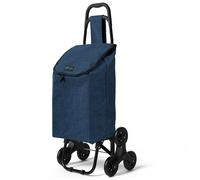 VOUNOT® Chariot de Course Pliable 2 en 1 Monte-Escalier Bleu Marine