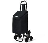 VOUNOT® Chariot de courses pliable caddie-diable Sac amovible en oxford imperméable 6 Roues monte escalier Noir