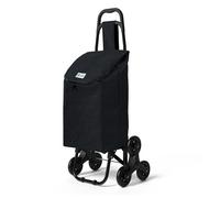 Chariot de courses pliable monte escalier style oxford noir
