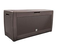 VOUNOT Coffre de Rangement Exterieur 310L en PP 119*48*60CM Style Polyrotin Marron