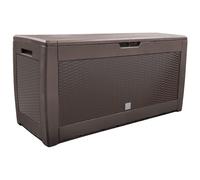Coffre de Rangement Exterieur 310L en PP 119x48x60CM Style Polyrotin Marron