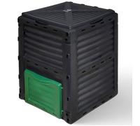 VOUNOT Composteur de Jardin 300L Qualité Supérieure Bac Composteur pour Jardin Déchets Bac à Composte en Polypropylène Résistant aux Chocs et aux UV Noir Vert Lot de 1