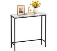 vounot® Table Console en Métal et MDF Table d’Entrée Petite Table de Présentation Bout de Canapé pour Couloir Entrée Salon Bureau Chambre 75x24x75 cm Blanc