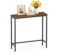 vounot® Table Console en Métal et MDF Table d’Entrée Petite Table de Présentation Bout de Canapé pour Couloir Entrée Salon Bureau Chambre 75x24x75 cm Marron