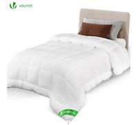 vounot® Couette Tempérée 300GSM 155x200 cm Couette Chaude en Microfibre Couverture Douce avec Rembourrage Moelleux Couette Respirante Certifiée Oeko-Tex Blanc