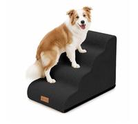 VOUNOT® Escalier pour chien et chat à 4 marches en mousse haute densité - antidérapante déhoussable lavable - 72x40x50cm noir