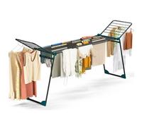 VOUNOT® Étendoir à linge extensible pliable métal renforcée 284x55x122cm Séchoir télescopique grande capacité Noir