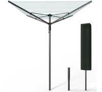 vounot® Etendoir à Linge Extérieur Rotatif 4 Bras Séchoir Parapluie Grande Surface D'Étendage 45M Séchoir à Linge avec Housse de Protection Piquet de Sol Gris Bleu