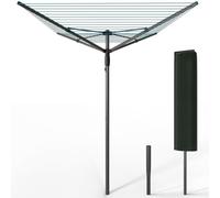 vounot® Etendoir à Linge Extérieur Rotatif 4 Bras Séchoir Parapluie Grande Surface D'Étendage 50M Séchoir à Linge avec Housse de Protection Piquet de Sol Gris Bleu