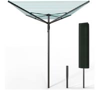 vounot® Etendoir à Linge Extérieur Rotatif 4 Bras Séchoir Parapluie Grande Surface D'Étendage 45M Séchoir à Linge avec Housse de Protection Piquet de Sol Gris Bleu