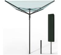 vounot® Etendoir à Linge Extérieur Rotatif 4 Bras Séchoir Parapluie Grande Surface D'Étendage 50M Séchoir à Linge avec Housse de Protection Piquet de Sol Gris Bleu