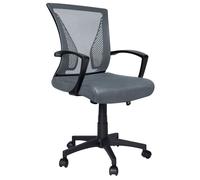 vounot® Chaise de Bureau Ergonomique avec Soutien Lombaire Ajustable Fauteuil de Bureau Hauteur Réglable Siège Dossier en Maille Respirante Inclinable à roulettes Pivotantes Gris