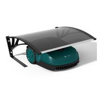 VOUNOT® Garage de Tondeuse Robot 104x80x50 cm Abri pour Robot avec Pied en Métal Tondeuse Protection Exterieur Contre Pluie UV et Intemperies Toit Rigide pour Jardin Pelouse Gris