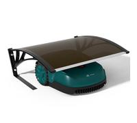 VOUNOT® Garage de Tondeuse Robot 104x80x50 cm Abri pour Robot avec Pied en Métal Tondeuse Protection Exterieur Contre Pluie UV et Intemperies Toit Rigide pour Jardin Pelouse Marron