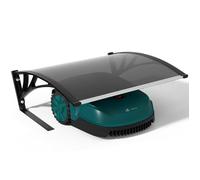 VOUNOT® Garage de Tondeuse Robot 104x80x50 cm Abri pour Robot avec Pied en Métal Tondeuse Protection Exterieur Contre Pluie UV et Intemperies Toit Rigide pour Jardin Pelouse Gris