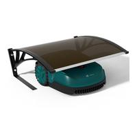 VOUNOT® Garage de Tondeuse Robot 104x80x50 cm Abri pour Robot avec Pied en Métal Tondeuse Protection Exterieur Contre Pluie UV et Intemperies Toit Rigide pour Jardin Pelouse Marron