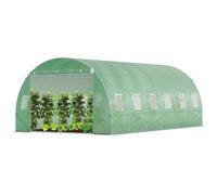 vounot Grande Serre de Jardin | Serre de Jardin Tunnel 18m2 en Acier galvanisé | Serre de Jardin maraichère Verte Taille : 600CM (L) x 300CM (l) x 200CM (h)