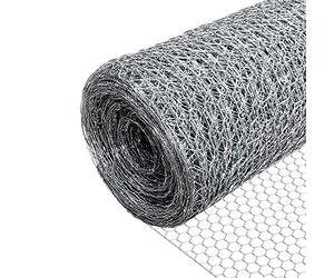 VOUNOT® Grillage a Poule en Acier Galvanise 1x25m Maille 25mm Hexagonal Triple Torsion Cloture Resistant Poulailler Jardin Grillage pour Elevage Volaille, Clôtures Resistant aux Intemperie