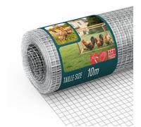 VOUNOT® Grillage Soudé Galvanisé Rouleau 0.5x10m Maille 13 mm Fil 0.7 mm Treillis et Clôture Métallique pour Jardin Petits Animaux et Poulailler